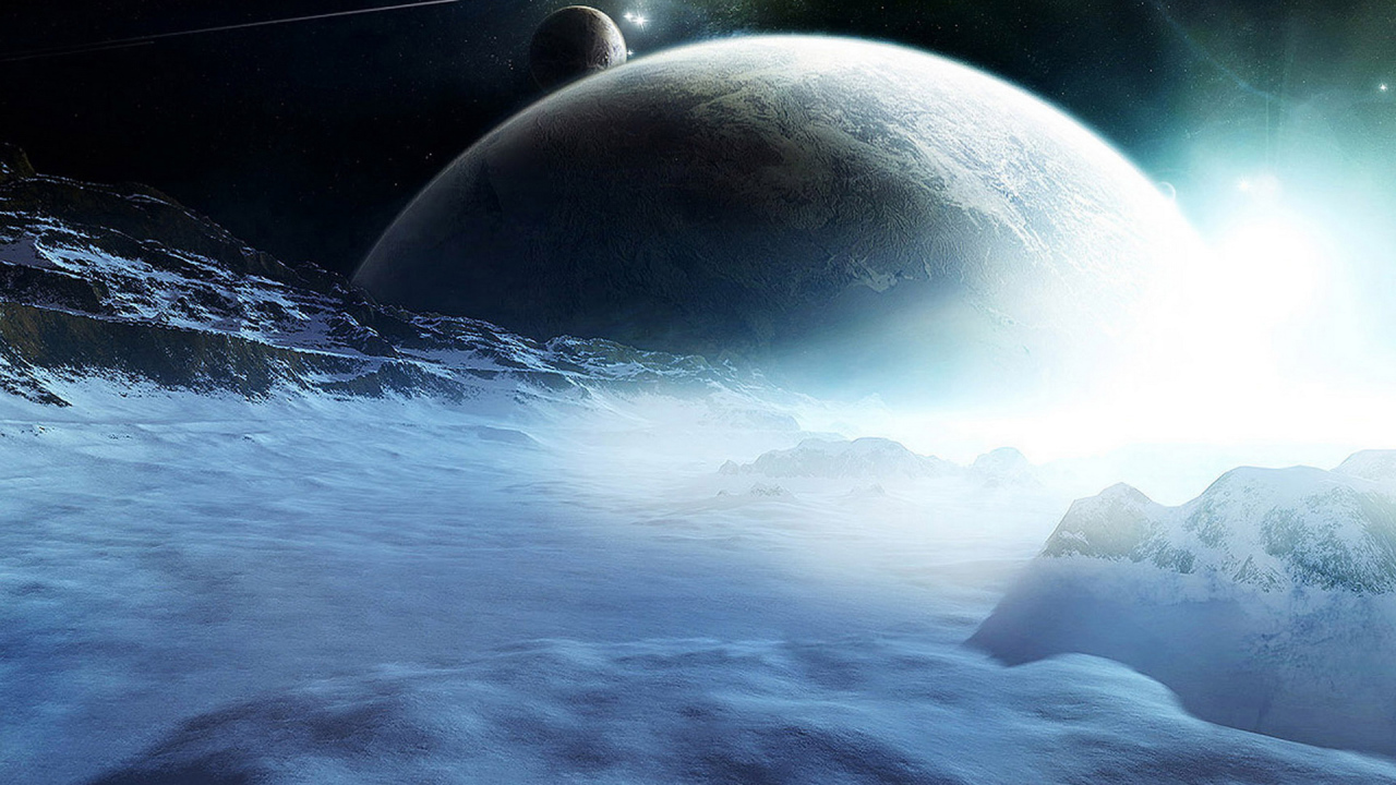 Ледяная поверхность планеты