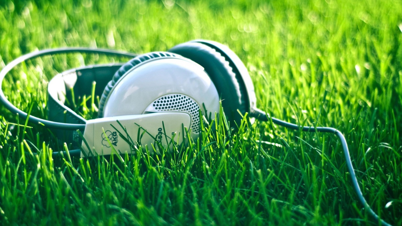 Наушники на траве