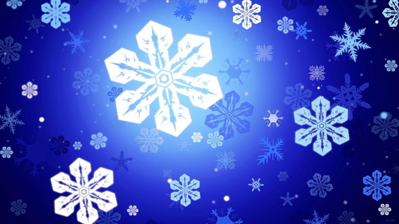 Снежинки на синем фоне