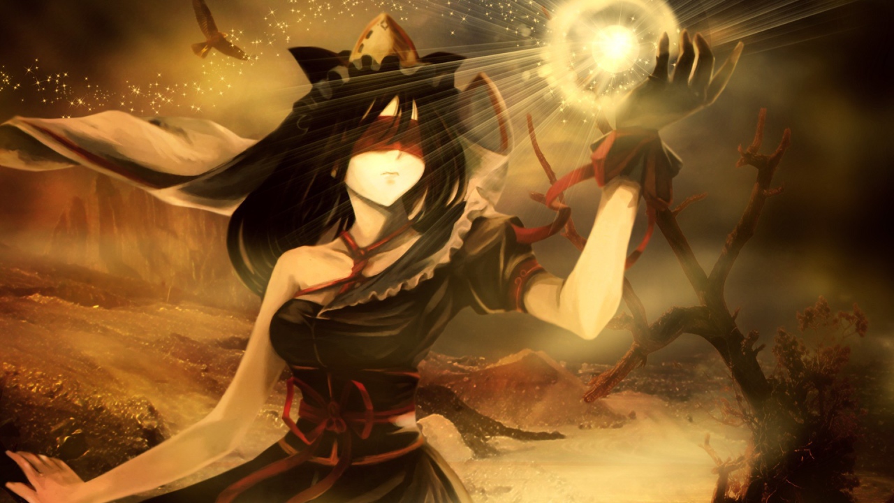 Девушка с огненным шаром