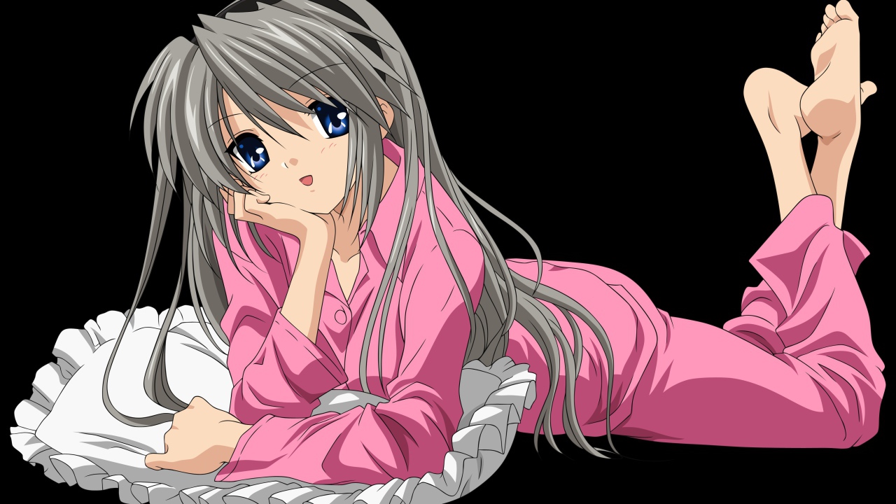 Аниме девочка на подушке