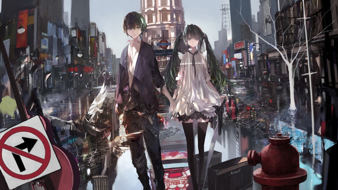 Пара на улице Лондона