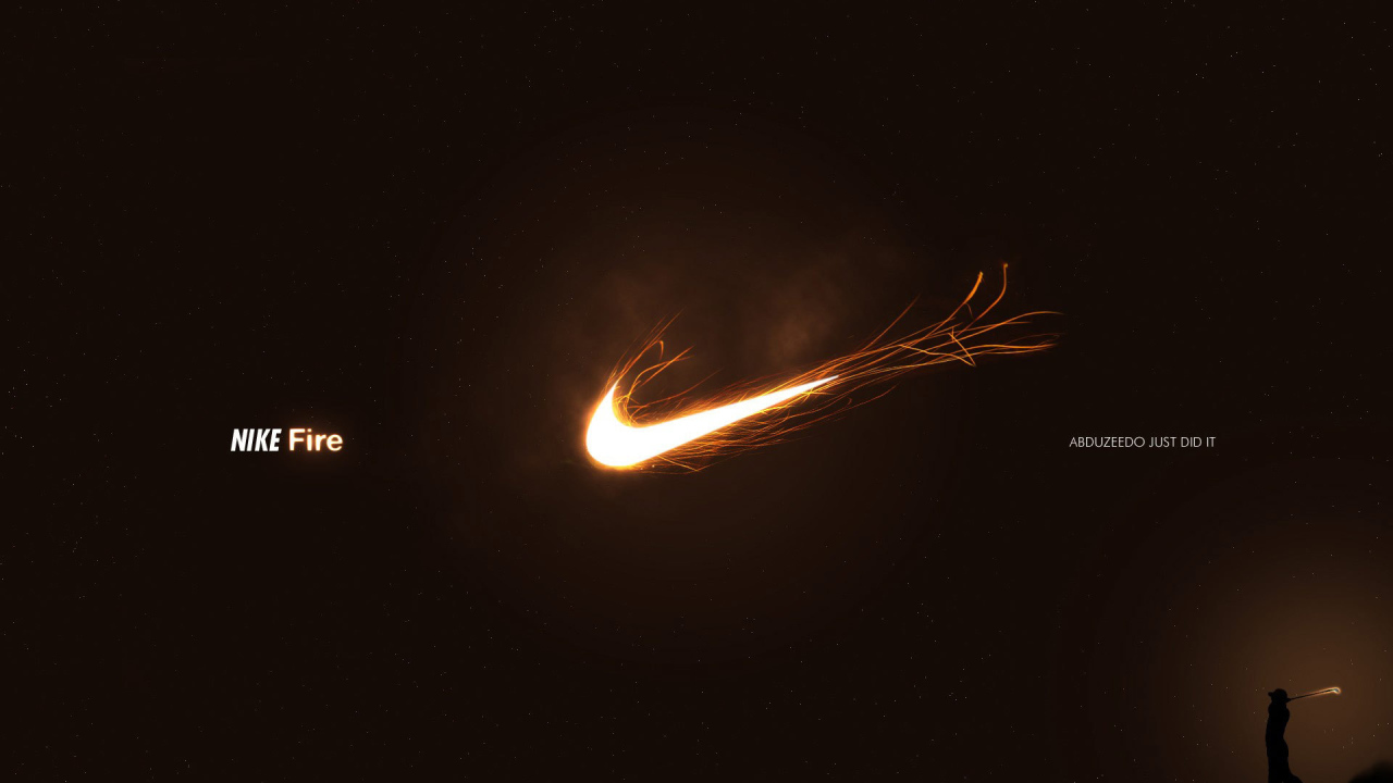 Nike логотип в огне