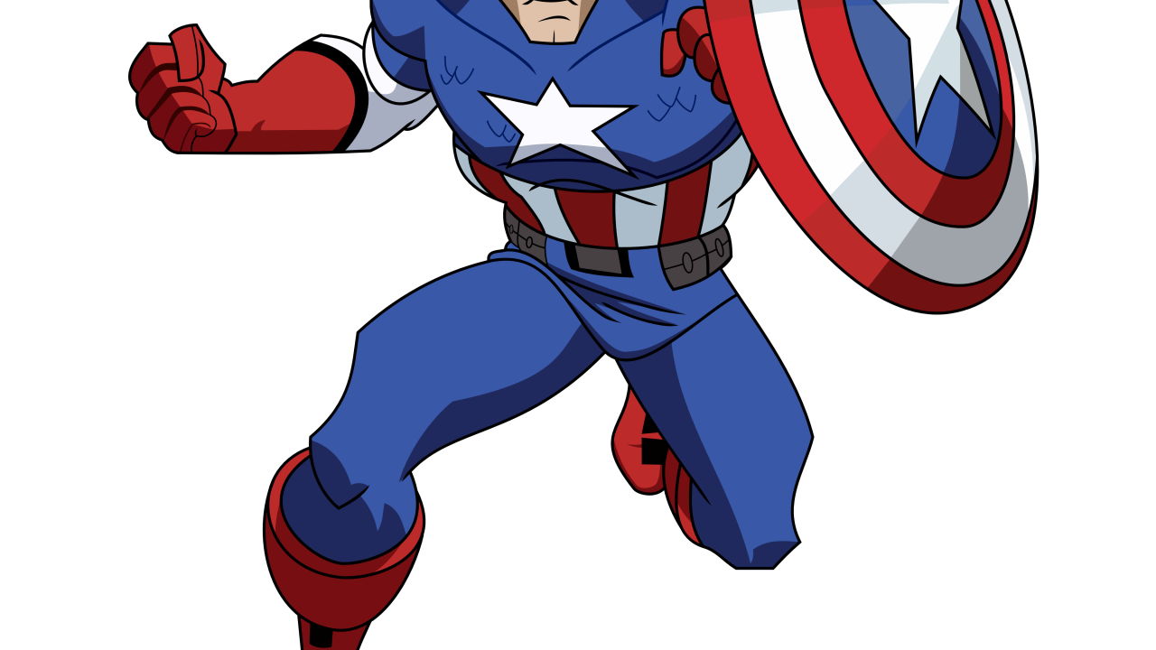 Капитан Америка на белом фоне