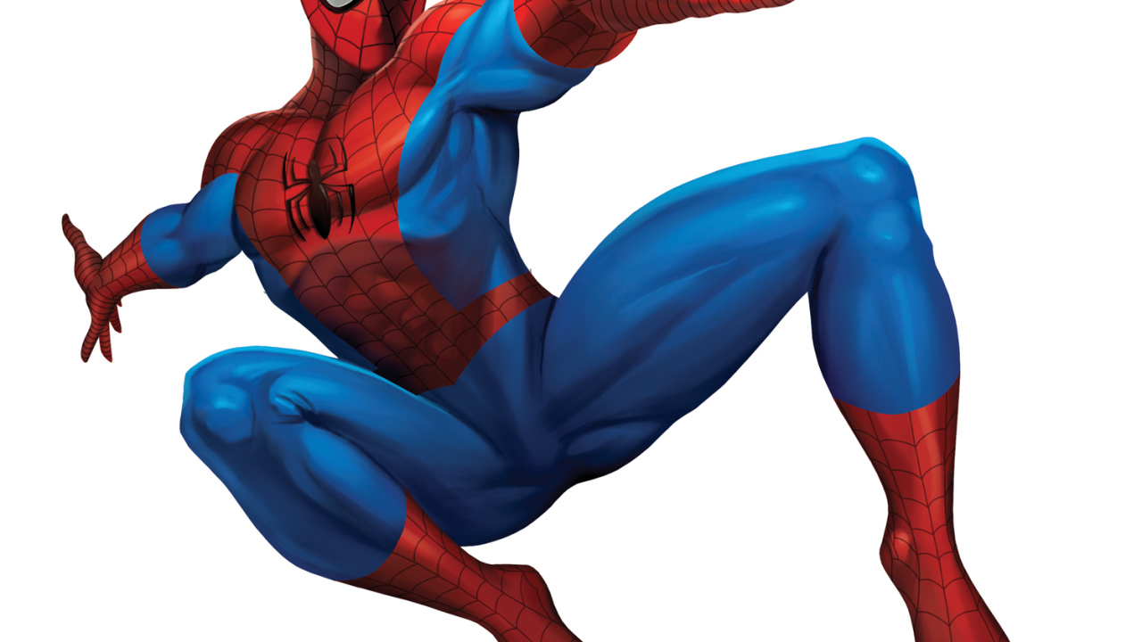 Человек-паук на белом фоне