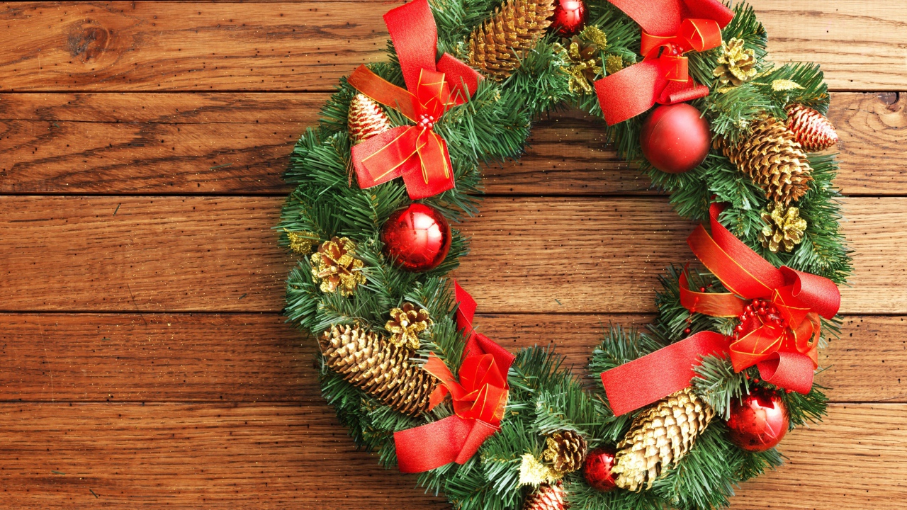 Красивый венок на рождество