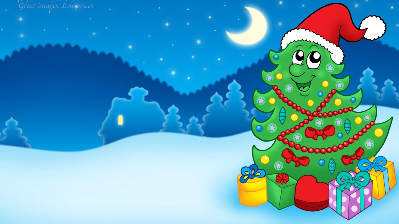 Счастливая ёлка на рождество