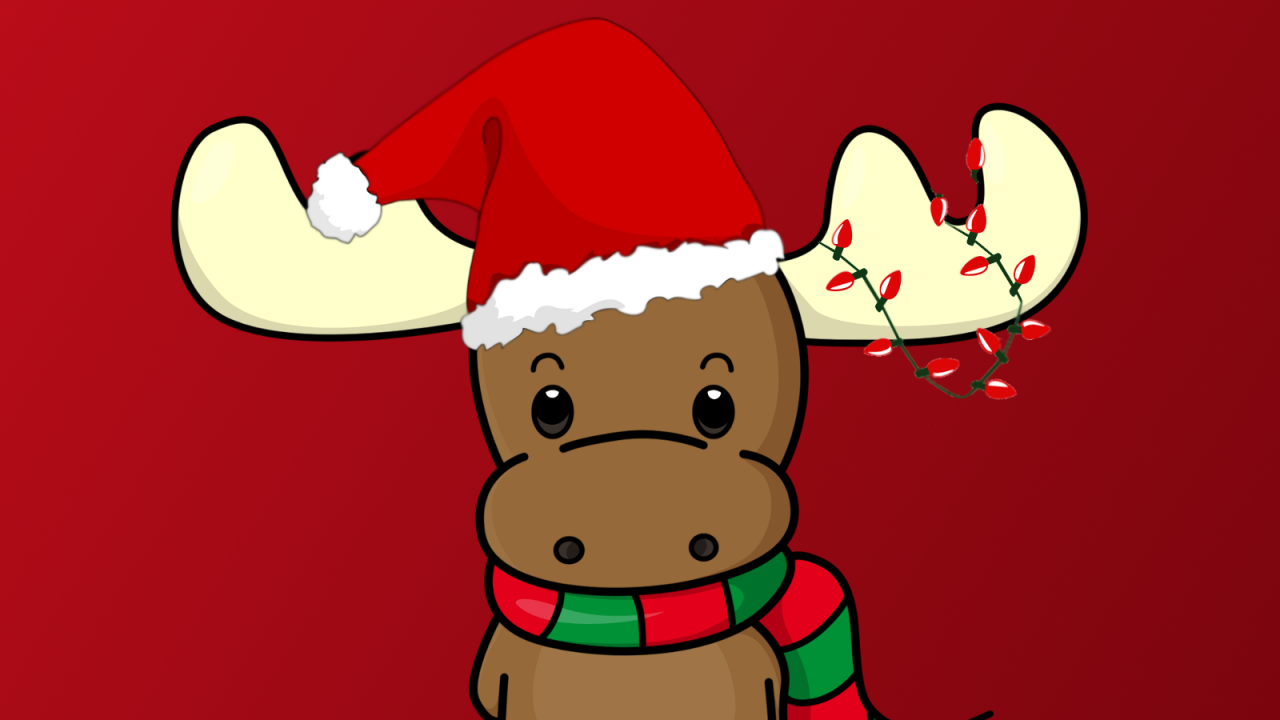 Грустный олень на рождество