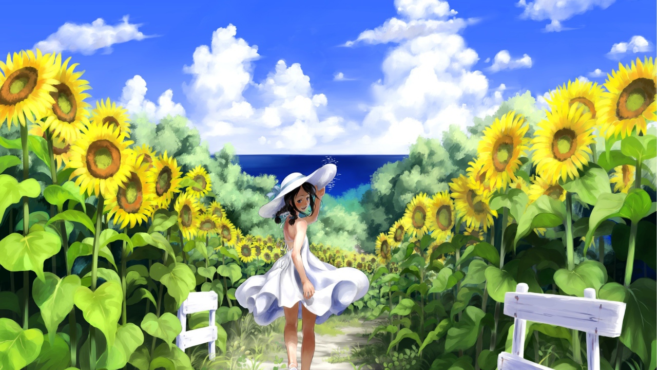 Девочка идет к морю