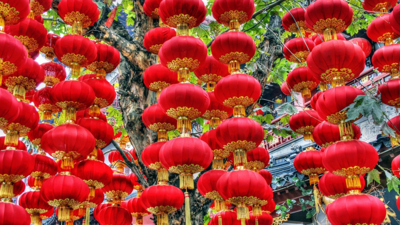 Красные китайские фонарики