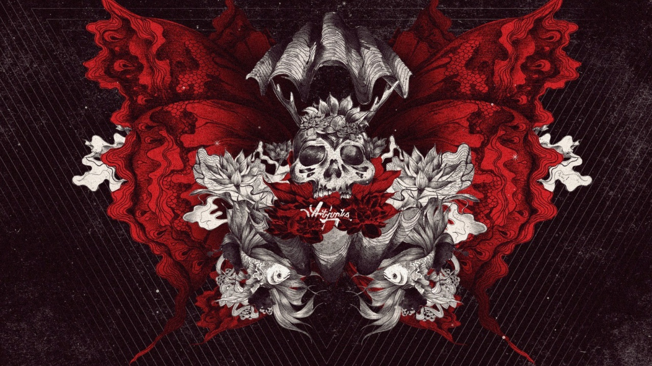 Фантазия с рыбами и черепом