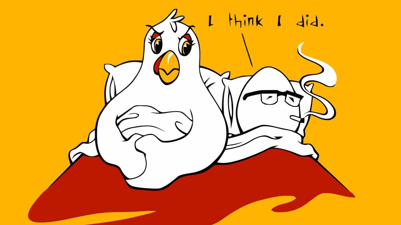 Яйцо курит в постели