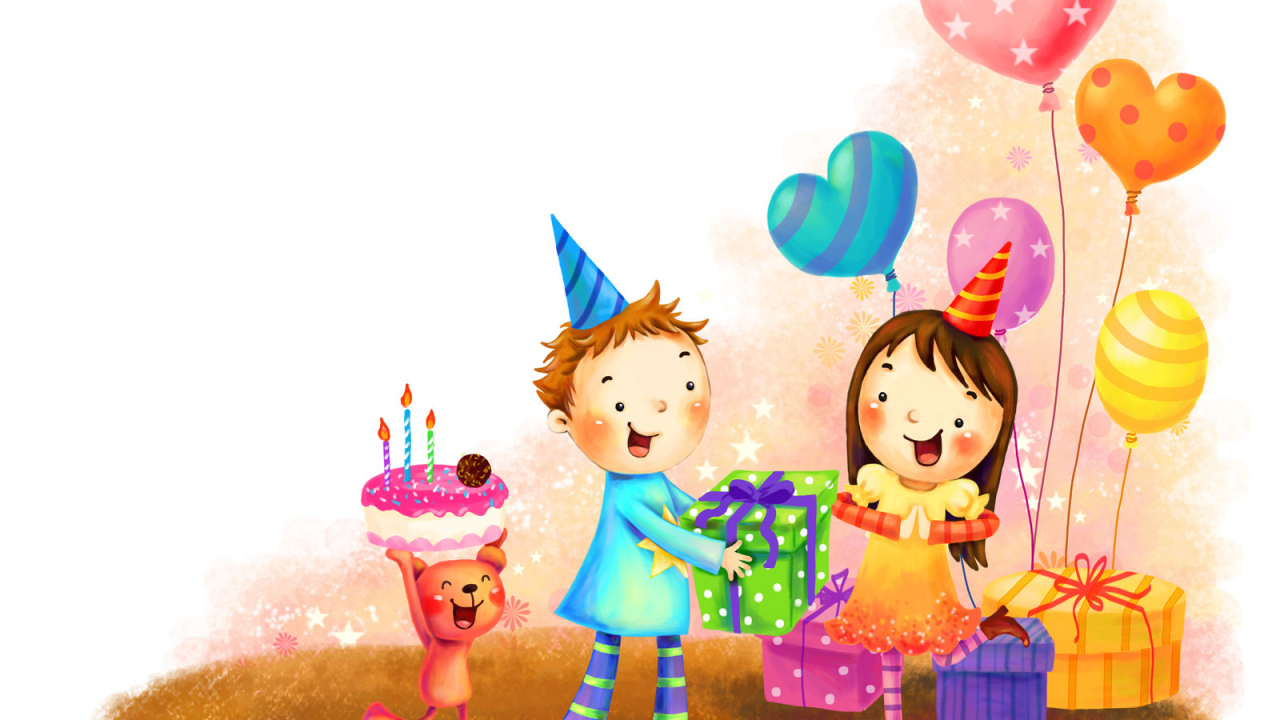 Весёлые дети на день рождения