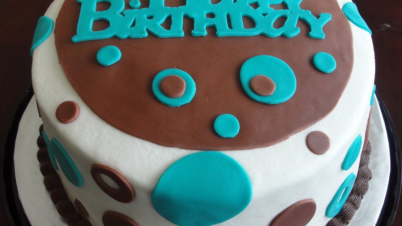 Бирюзовый и шоколадный торт на день рождения
