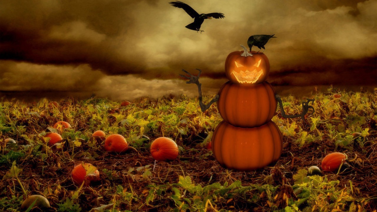 Человек сделанный из тыквы