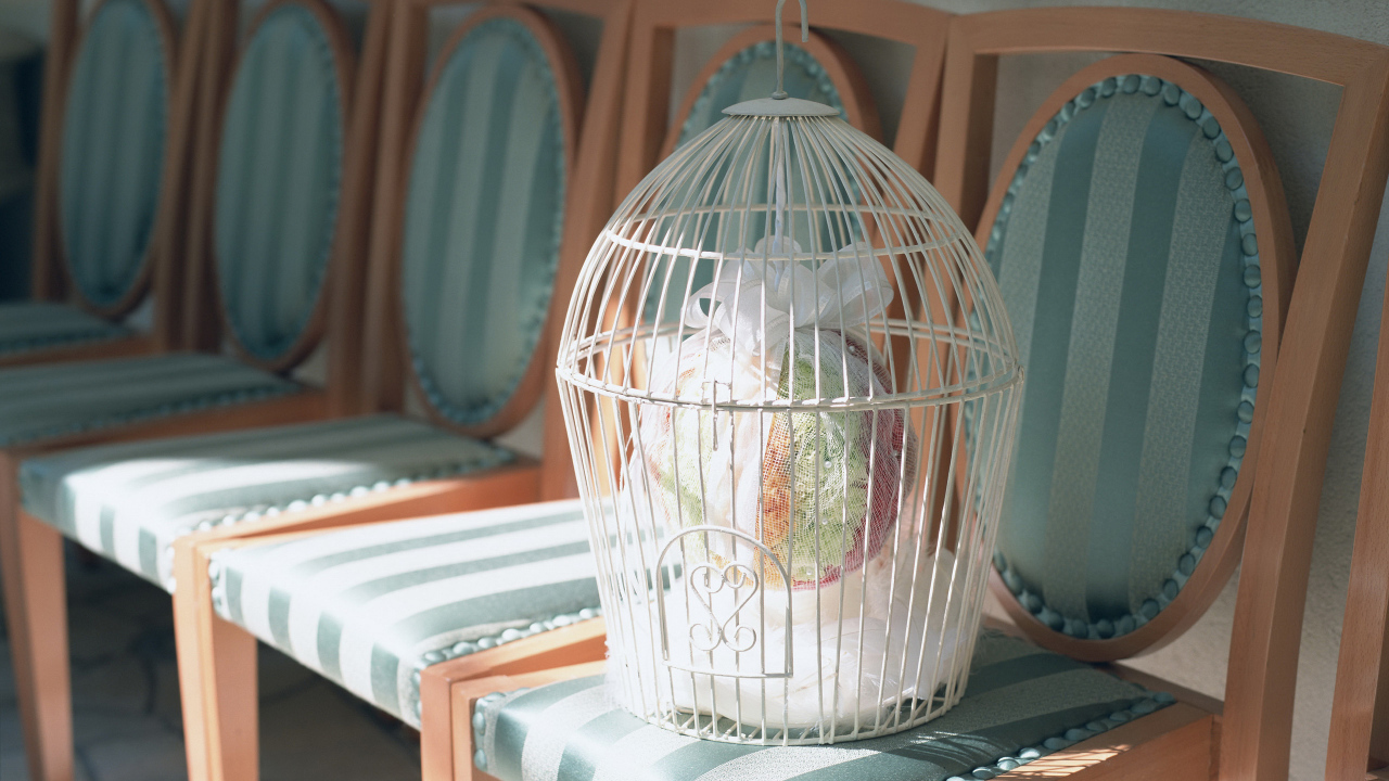 Свадебный подарок в белой клетке