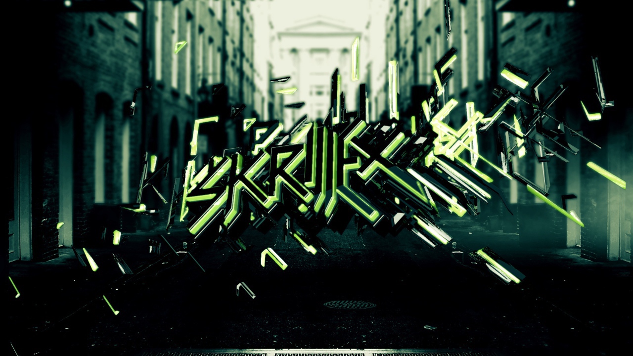 Skrillex зеленый граффити
