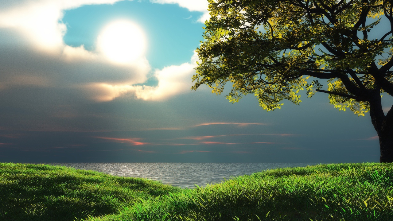 Солнце выглядывает через облака