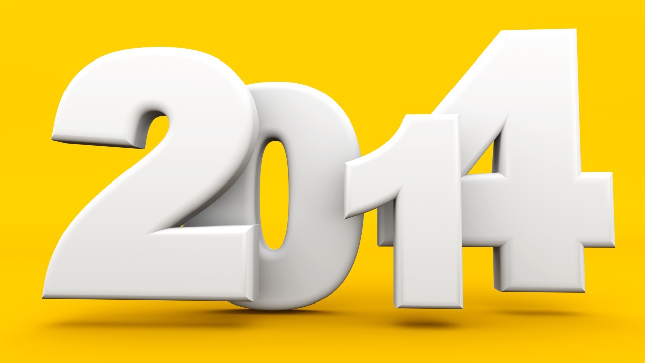 2014 на жёлтом фоне
