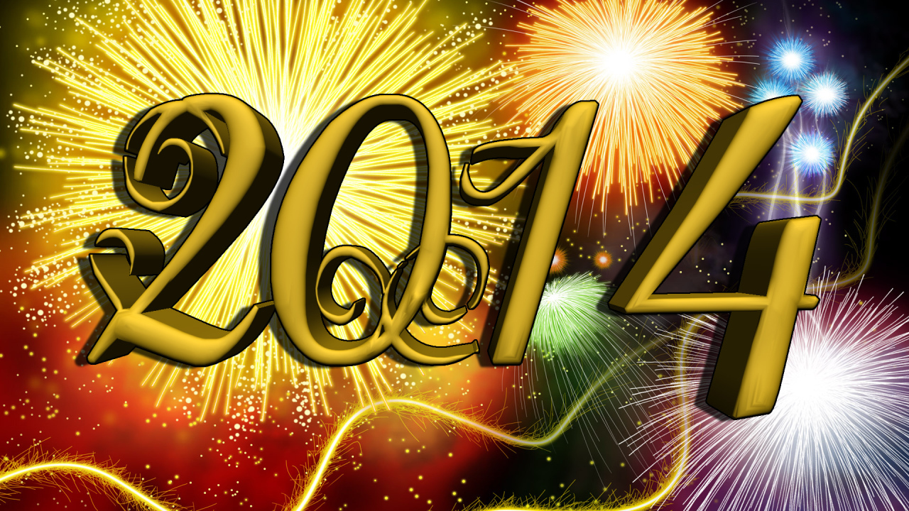 2014 жёлтым цветом