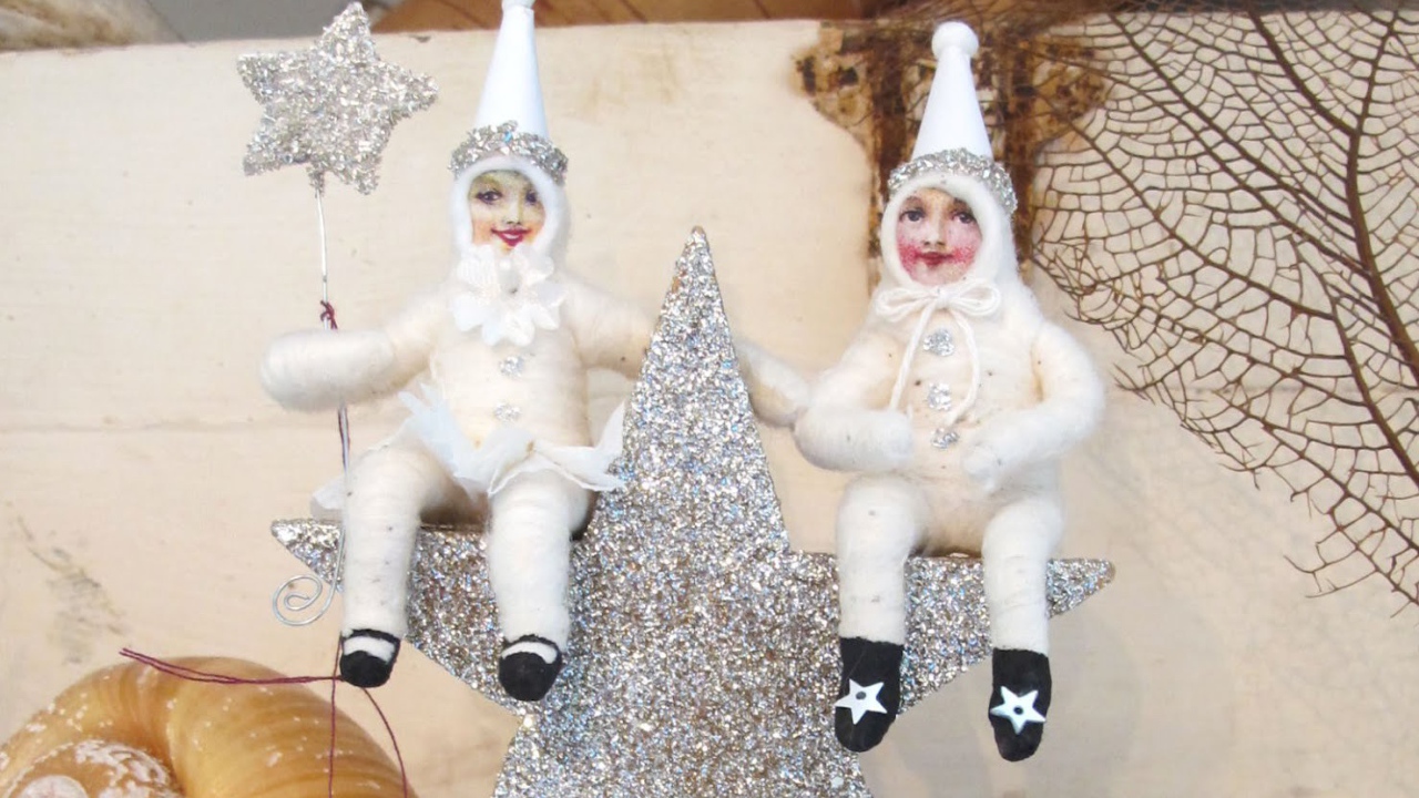 Елочные игрушки из ваты