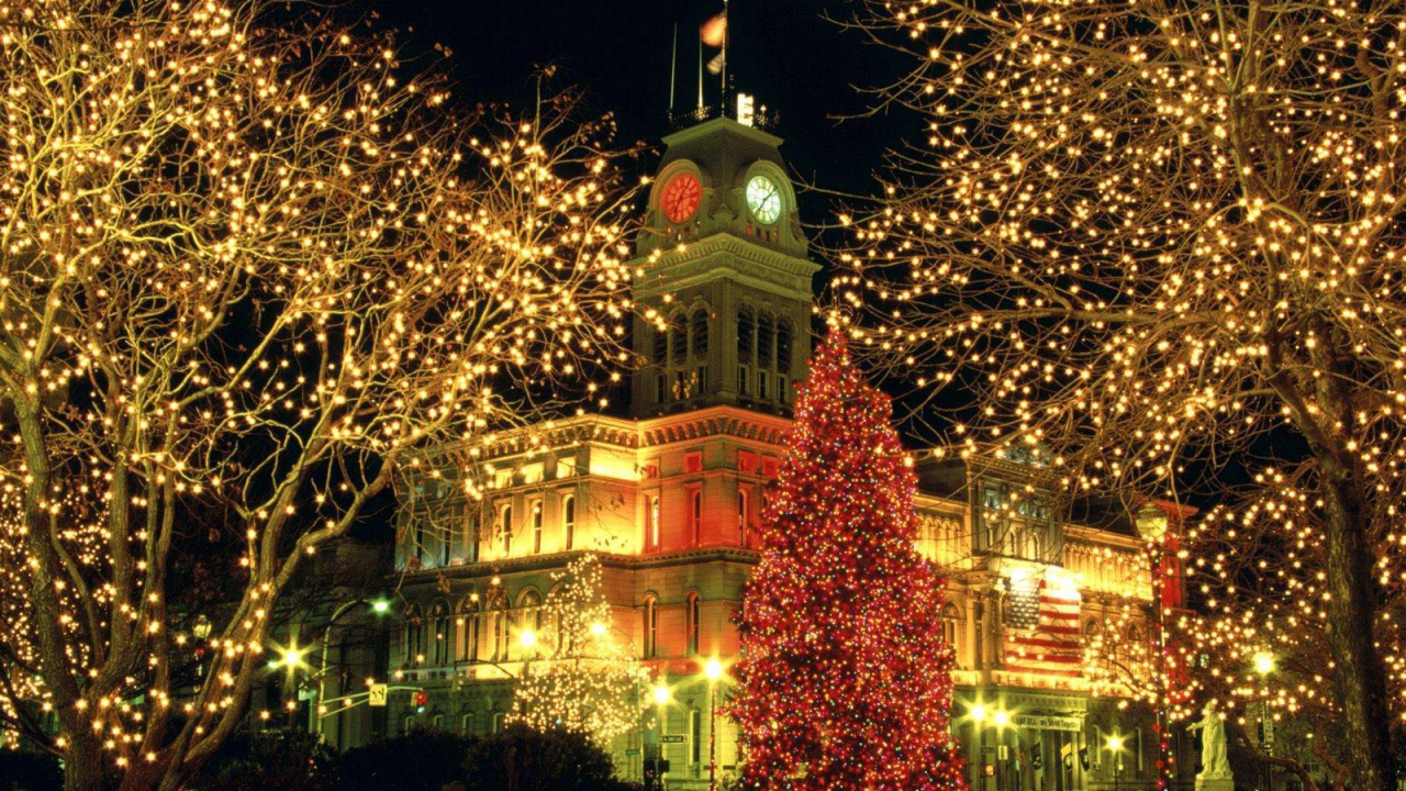 Огни города в Новый Год