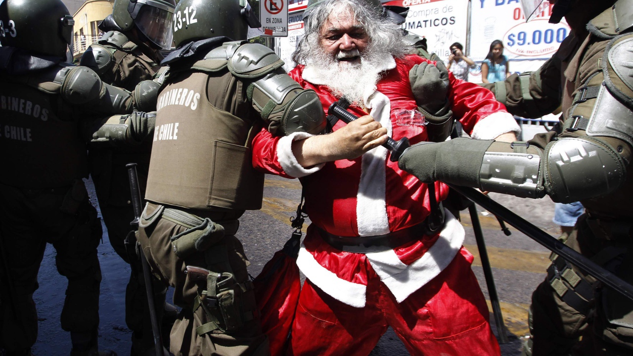 Пьяный дед  мороз