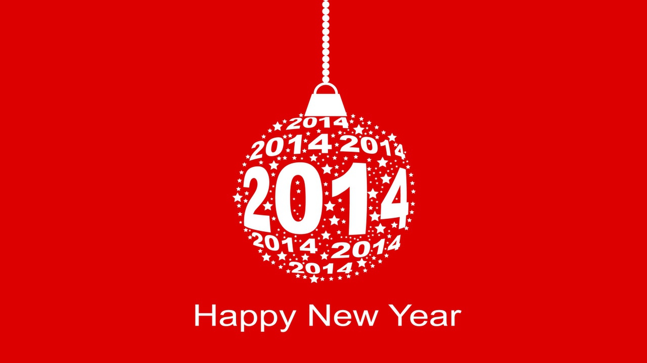 Счастливого Нового Года, красно-белый рисунок