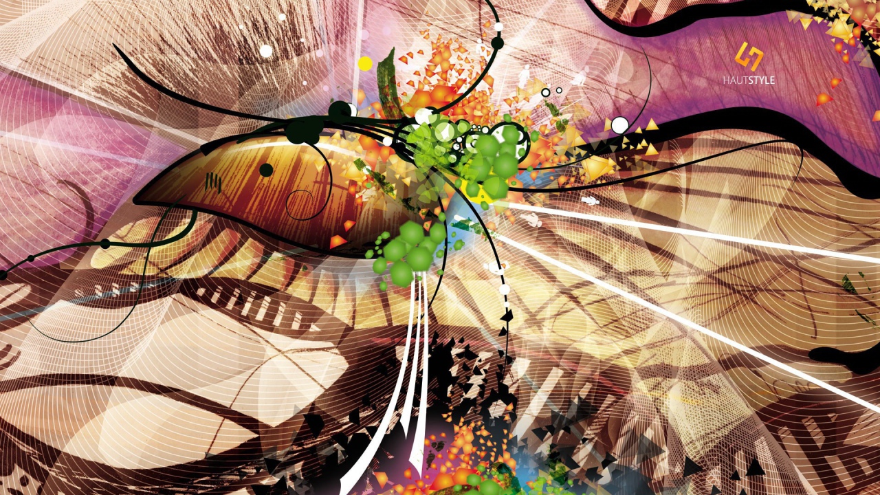 Абстрактное многоцветие с черными линиями