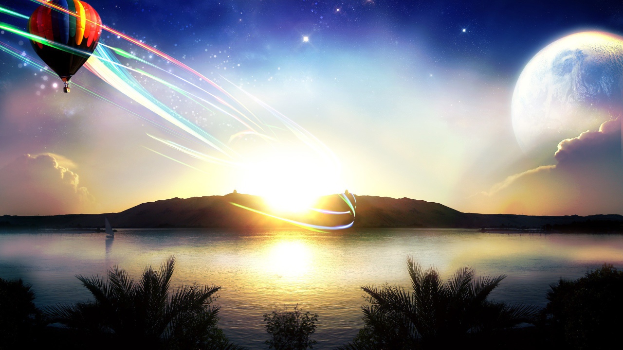 Цифровая графика воздушным шаром