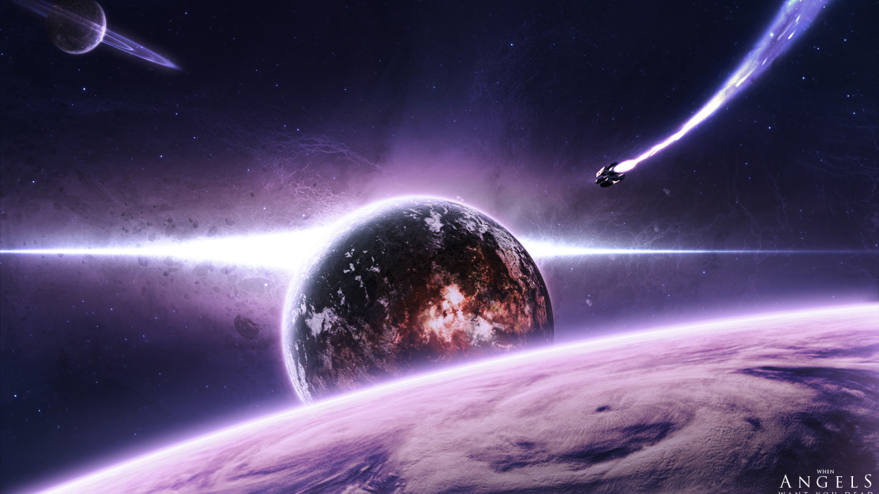 Космический корабль в полете