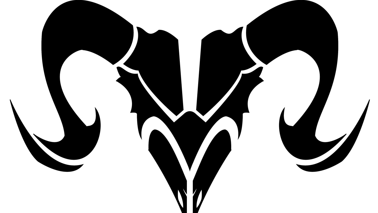 Овен, чёрно-белая картинка