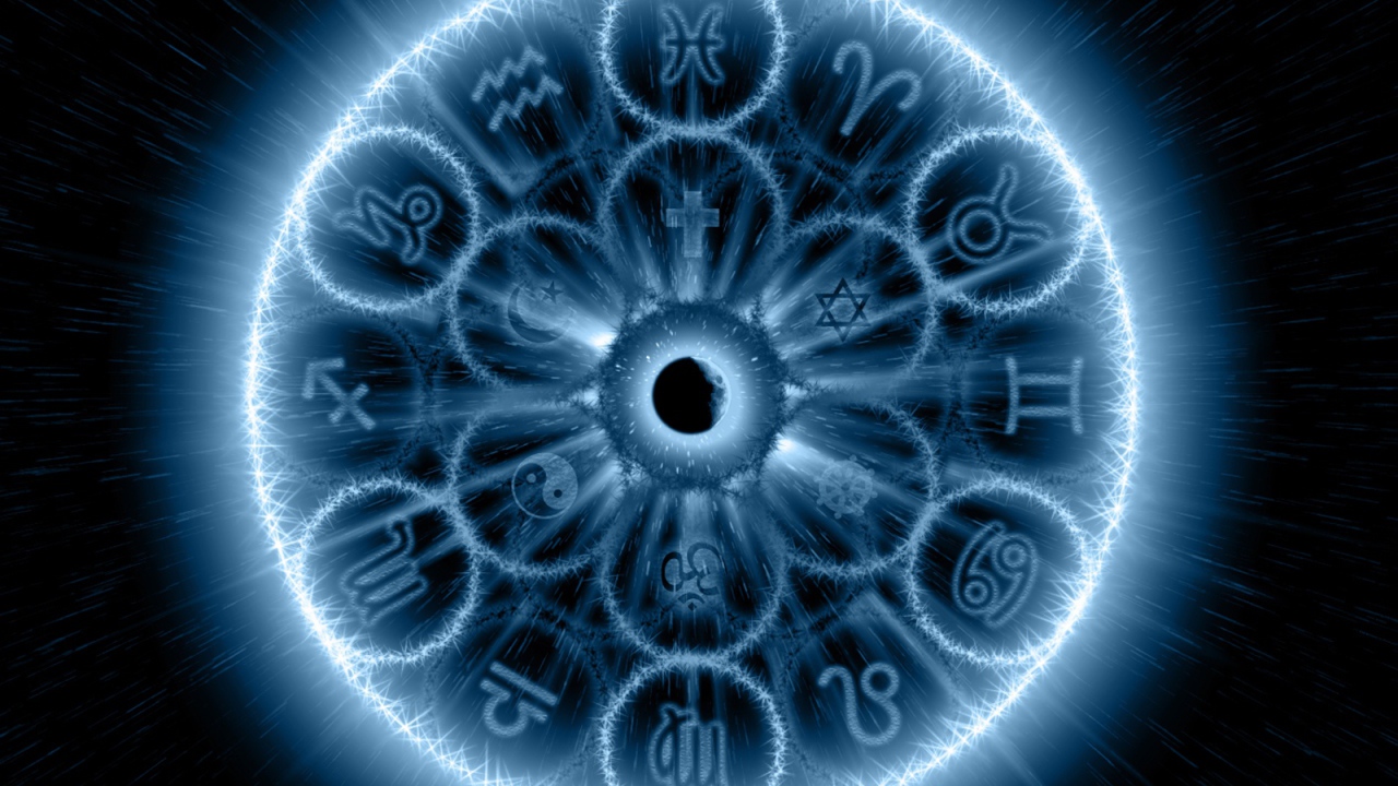 Знаки зодиака в голубом свечении