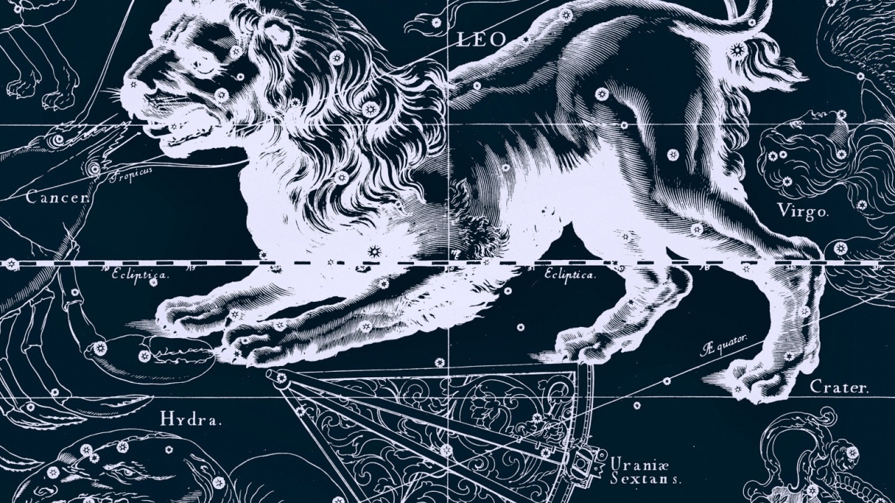 Карта звездного неба, лев