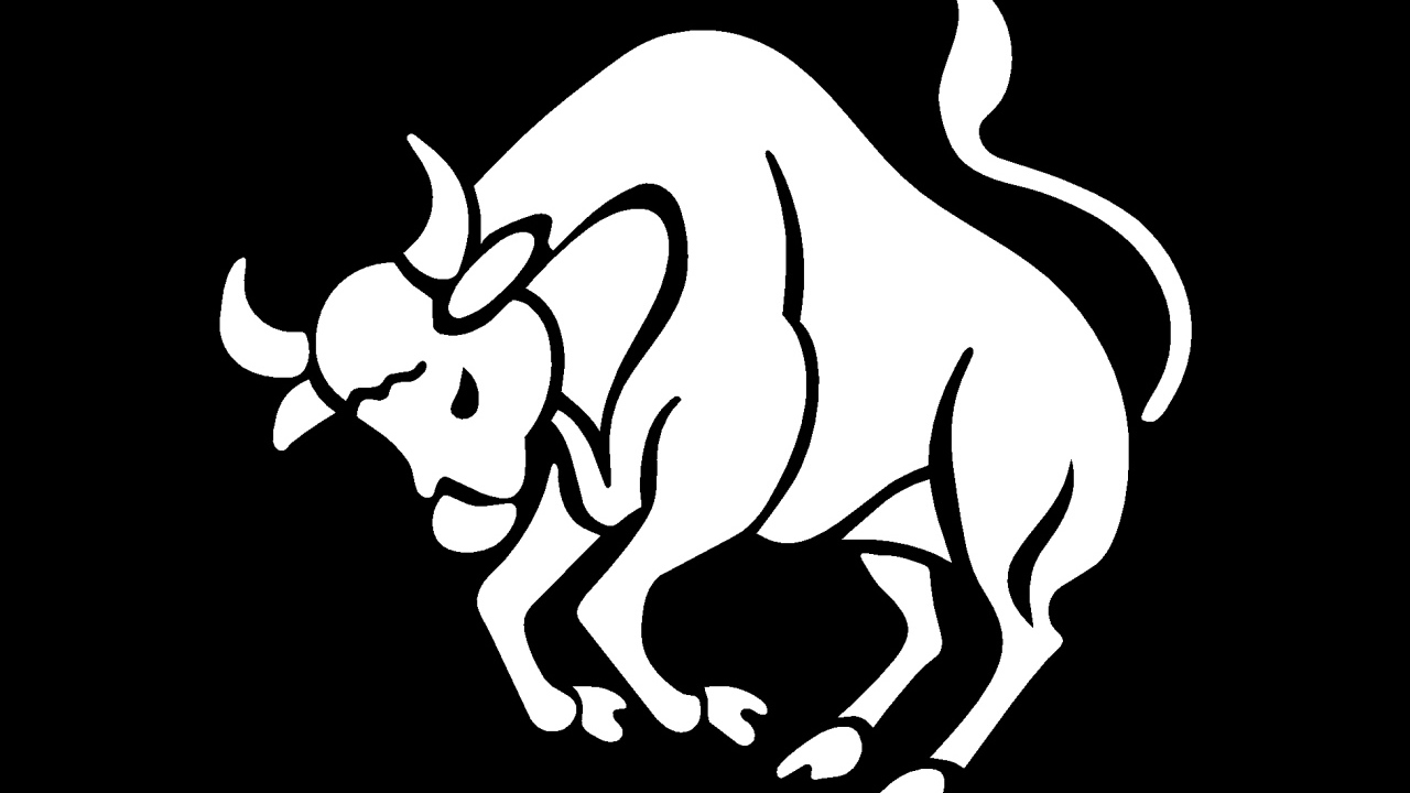 Телец на чёрном фоне