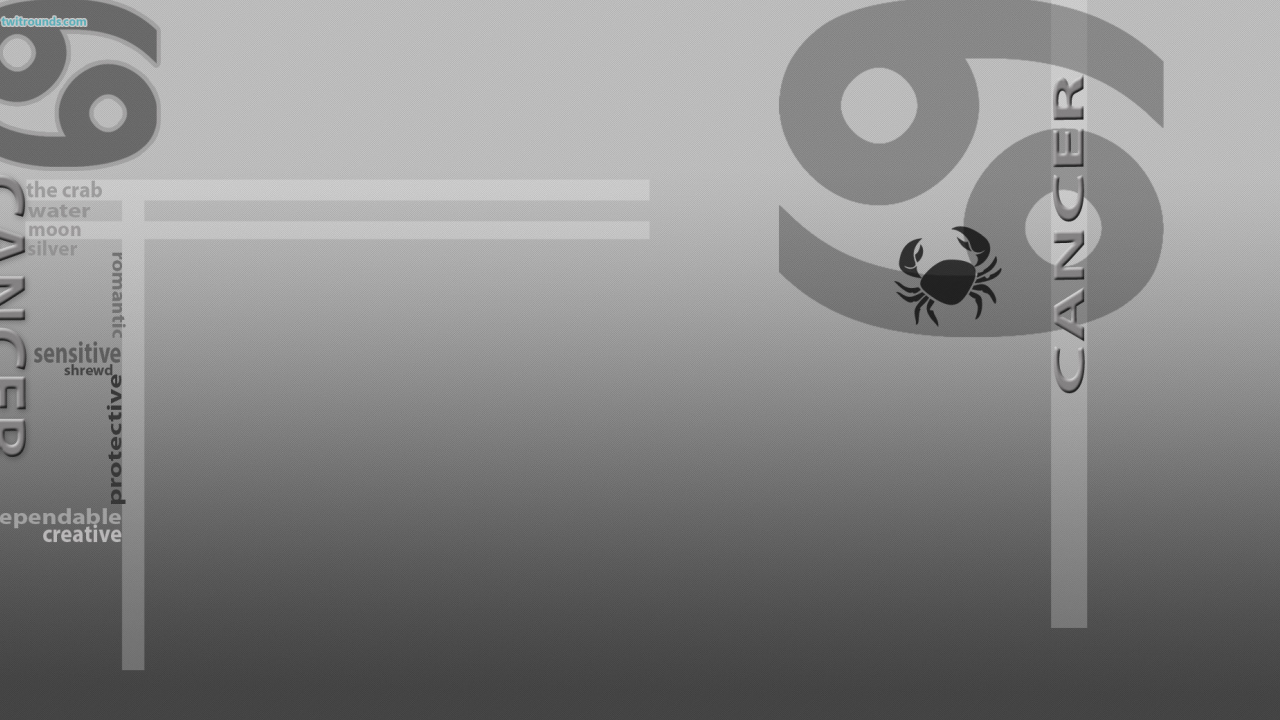 Знак зодиака рак, серый фон 