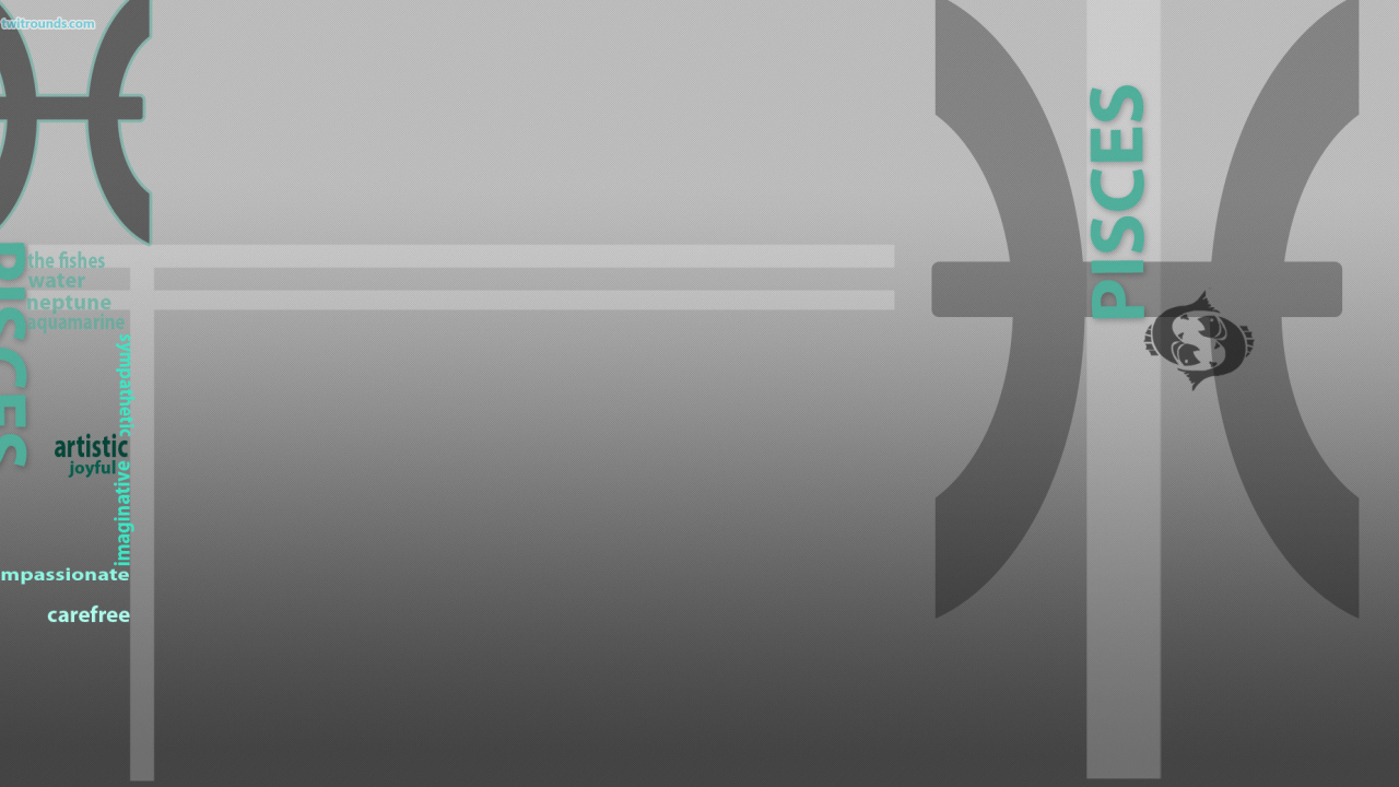 Знак зодиака рыбы, серый фон 
