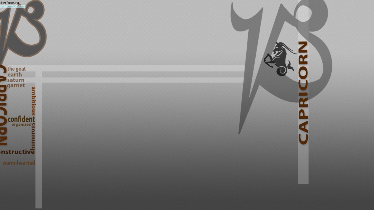 Знак зодиака козерог, серый фон 