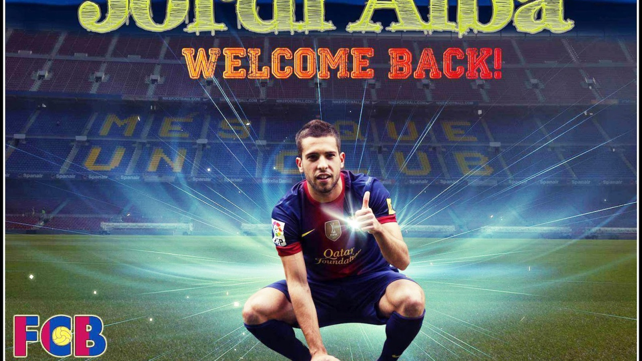 Барселона Хорди Альба на футбольном поле