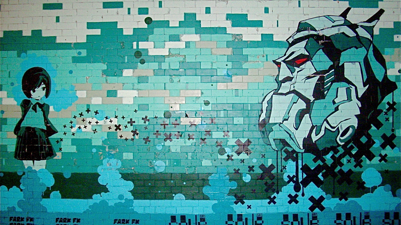 Граффити в стиле аниме
