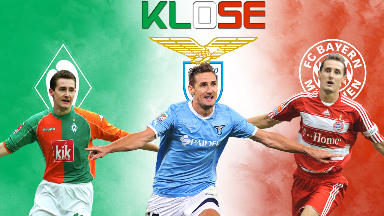 Футболист Лацио Мирослав Клозе в разных формах