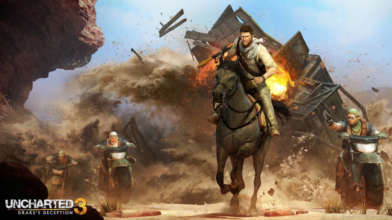 Uncharted 3 : drake is on the horse