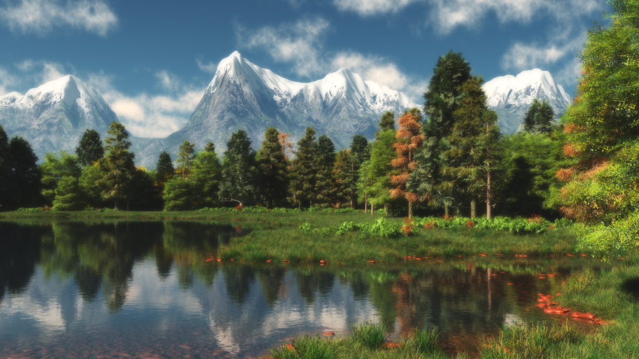 Красивые горы, 3D