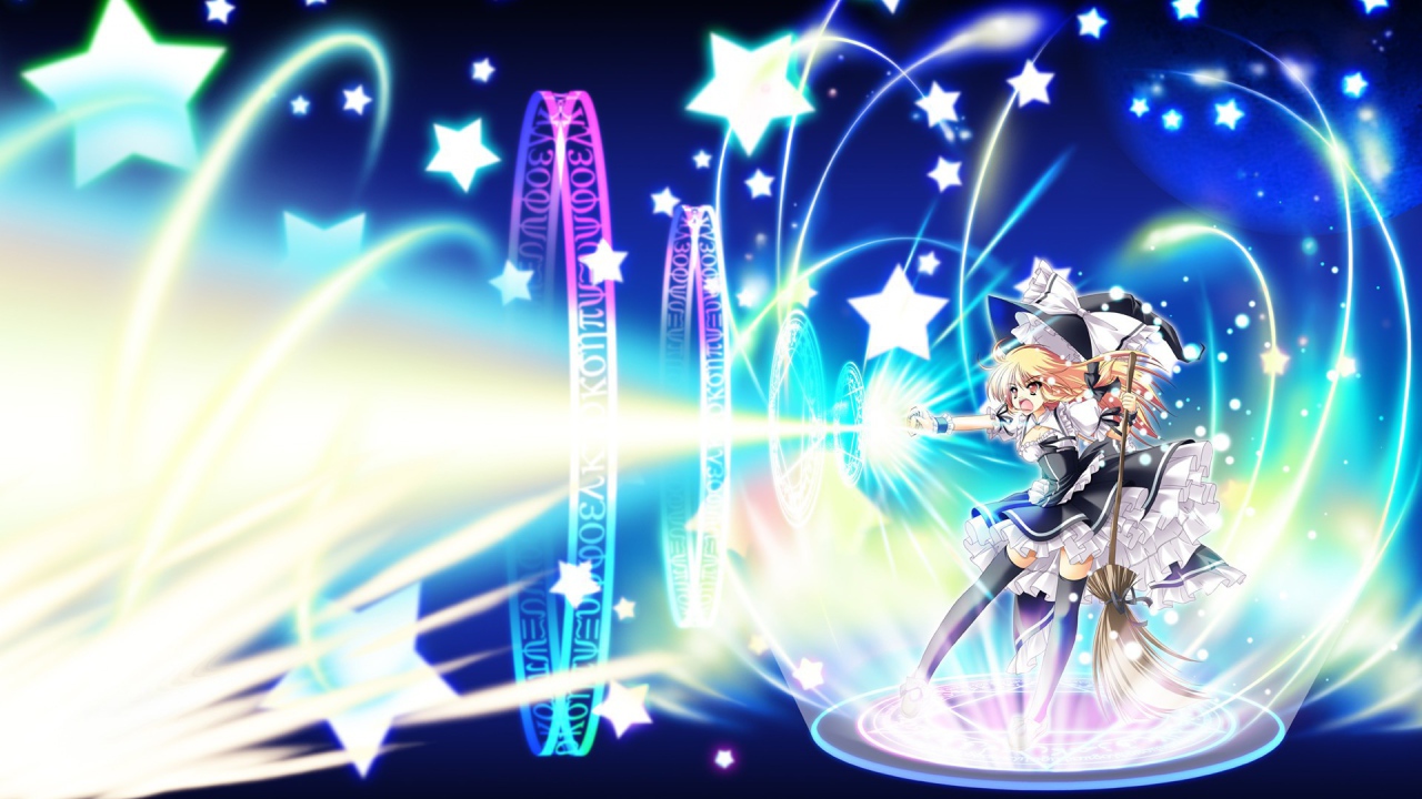 Аниме девушка с метлой