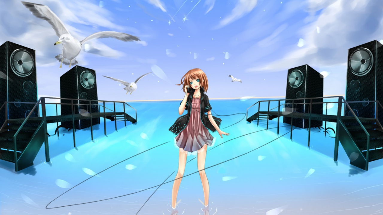 Певица на берегу моря