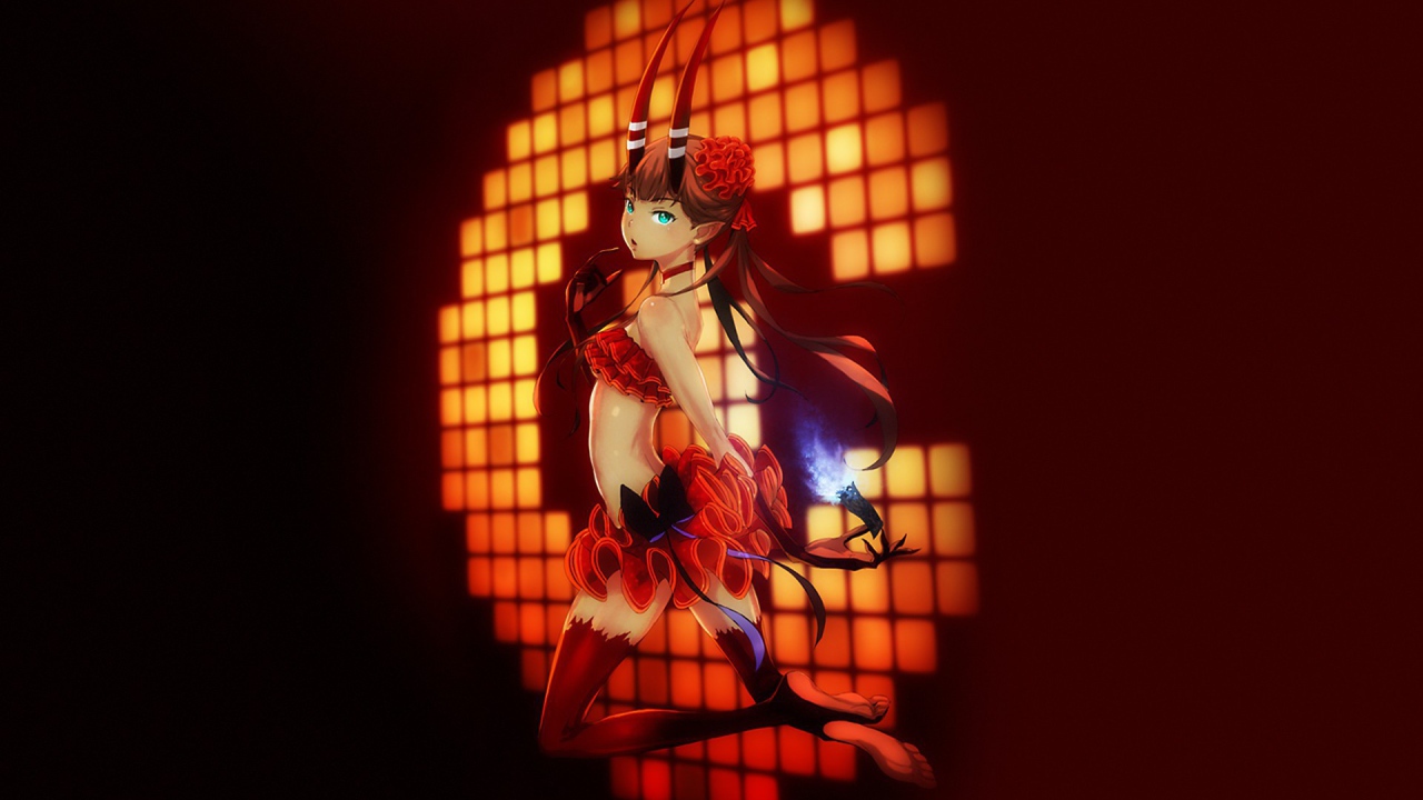 Аниме девочка с рогами