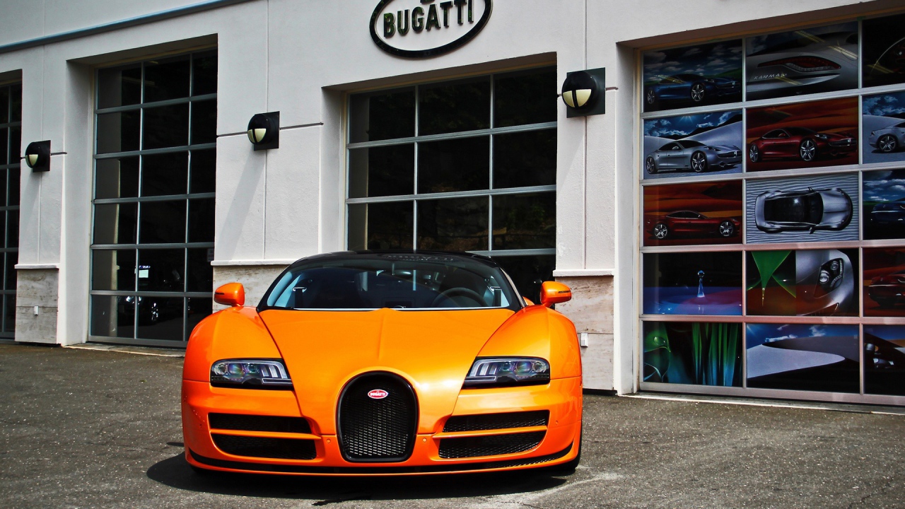 Оранжевый Bugatti veyron