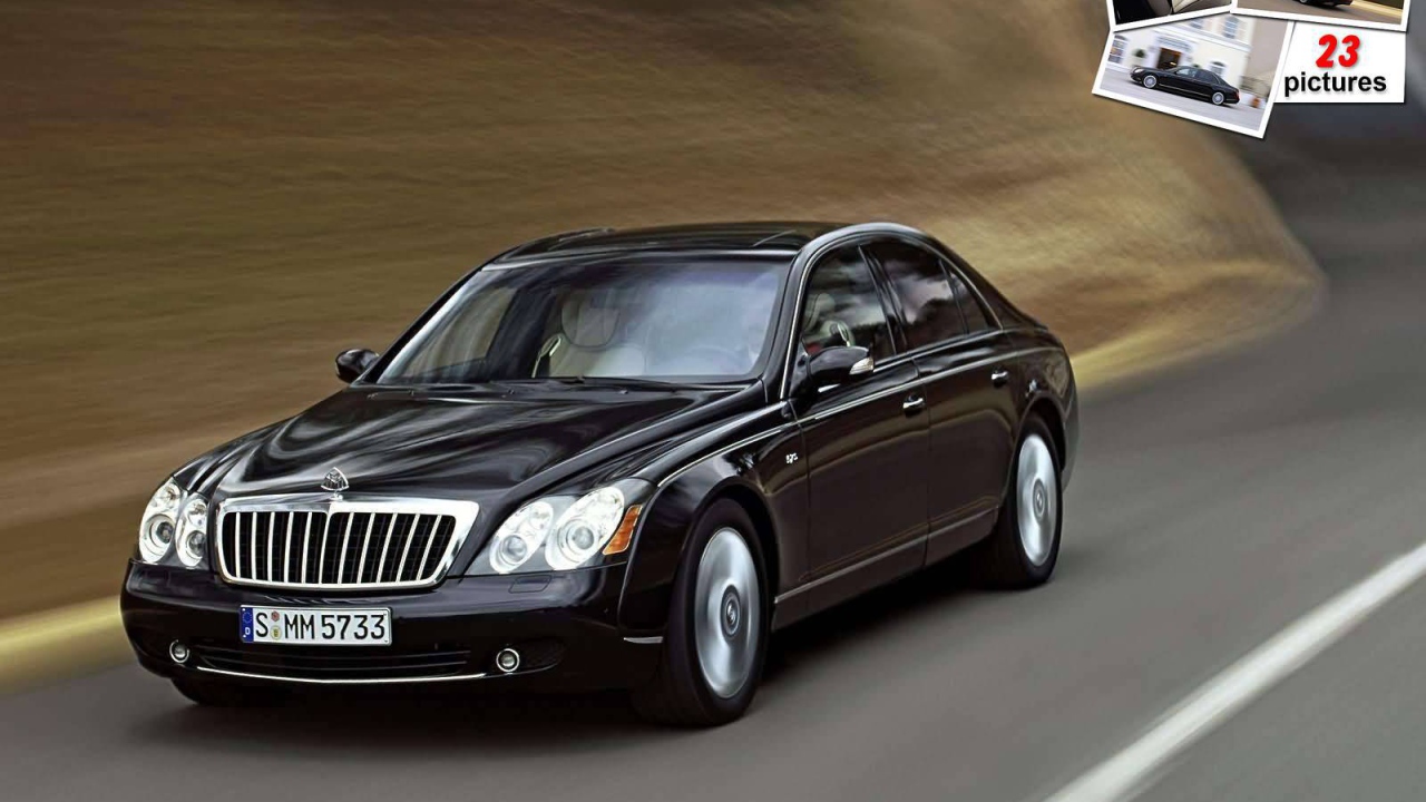 Автомобиль Maybach  57 на дороге