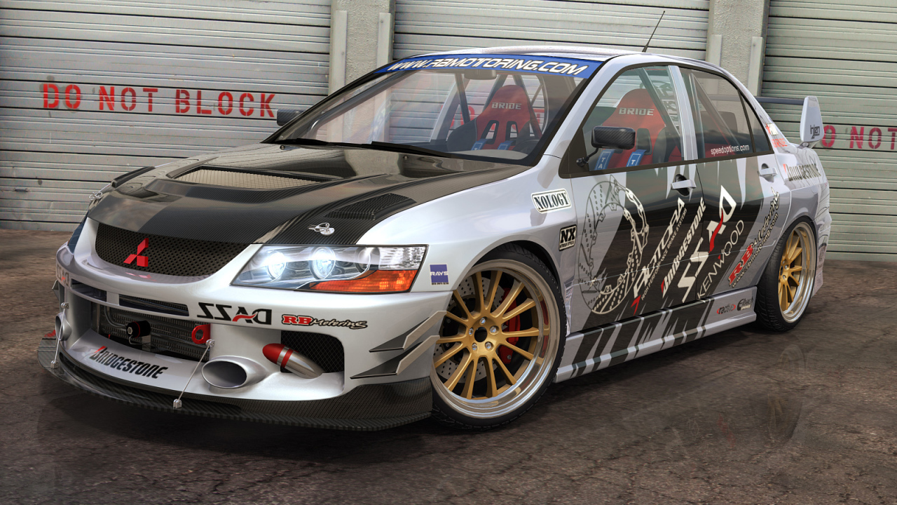 Красивый автомобиль Mitsubishi Lancer Evolution в Москве