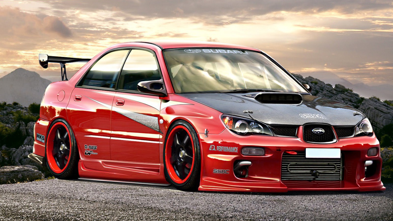 Красивый автомобиль Subaru Impreza WRX STI